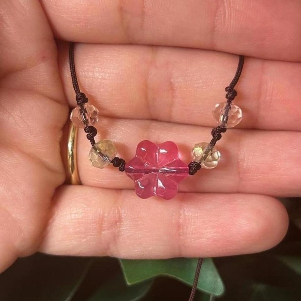 Wild rose choker Boho Flower necklace - Picture 3 of 4